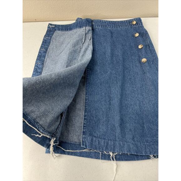 Vintage 1980s Gotcha Covered Jean Women’s Button Wrap Skirt Made In USA Size 4 - Picture 13 of 16